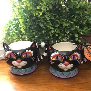 BLUE SKY CAT MUG SET NWT
